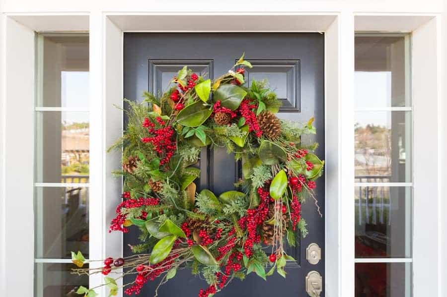 Holiday Wreath on Door